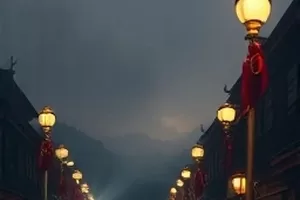 《银河杂货铺》夜晚屋顶杂货铺上方的星轨