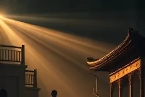 《半张地图》泛黄地图被撕去一半的桌面特写